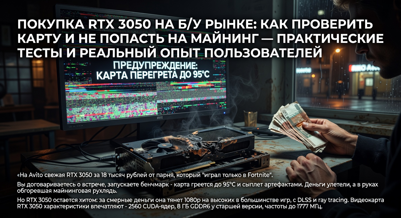Покупка RTX 3050 на б/у рынке: как проверить карту и не попасть на майнинг — практические тесты и реальный опыт пользователей