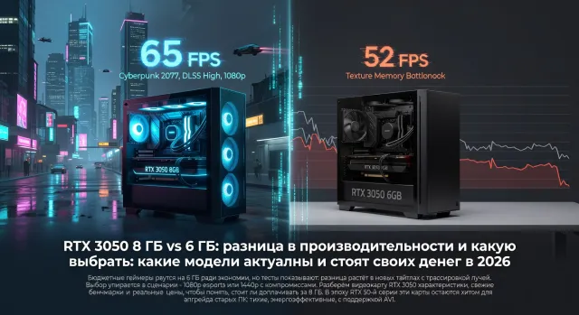RTX 3050 8 ГБ vs 6 ГБ: разница в производительности и какую выбрать: какие модели актуальны и стоят своих денег в 2026