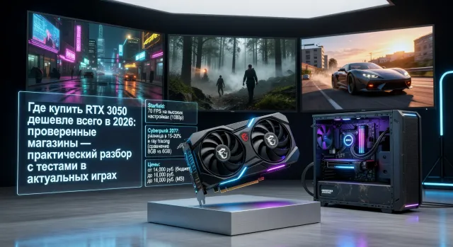 Где купить RTX 3050 дешевле всего в 2026: проверенные магазины — практический разбор с тестами в актуальных играх
