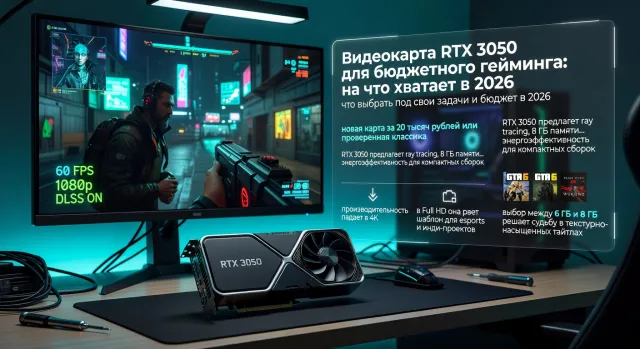 Видеокарта RTX 3050 для бюджетного гейминга: на что хватает в 2026: что выбрать под свои задачи и бюджет в 2026